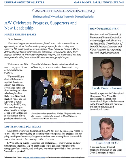 ArbitralWomen Newsletter Issue 2 Cover