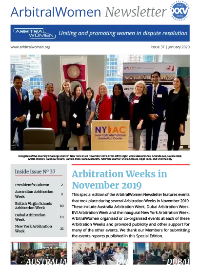 ArbitralWomen Newsletter Issue 37 Cover